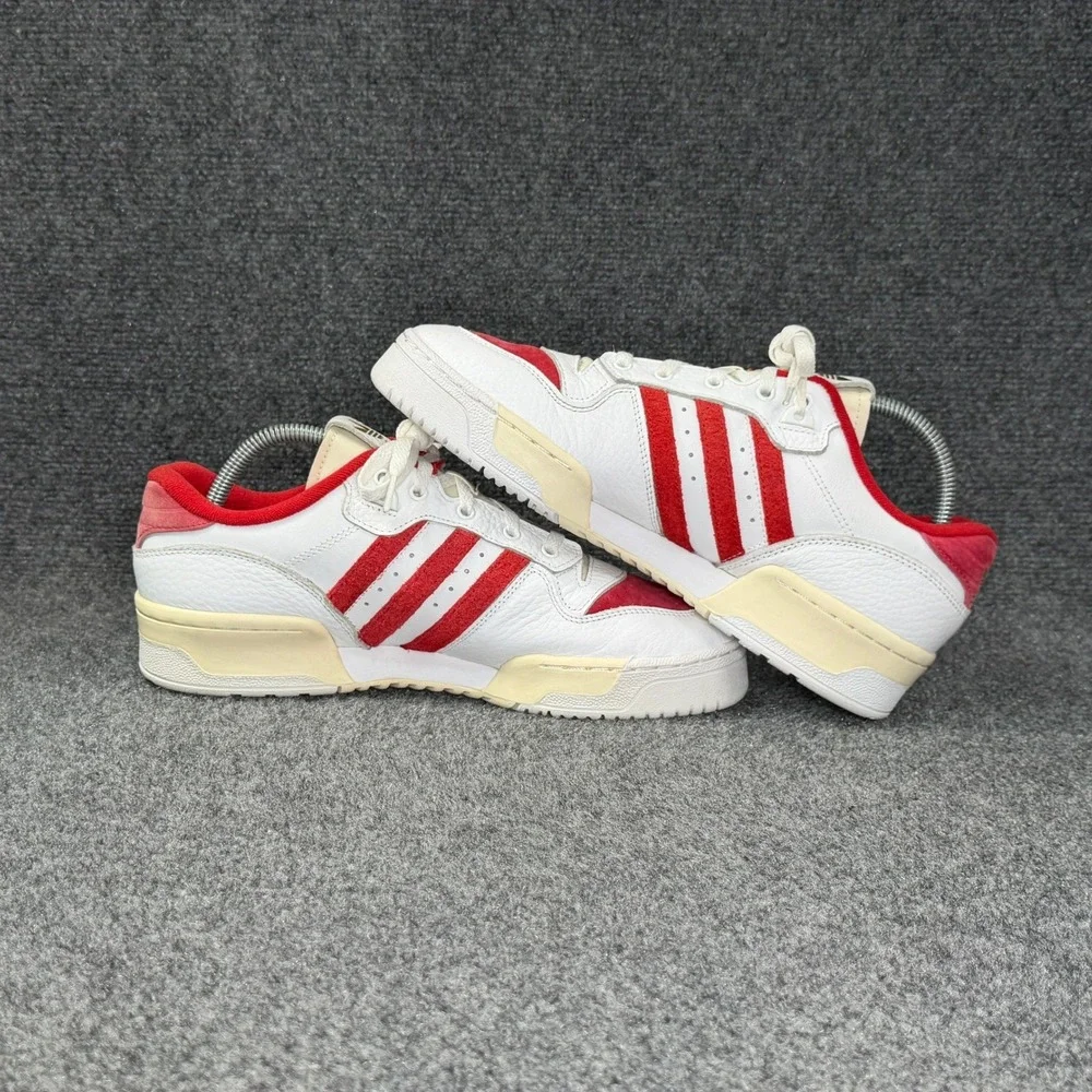 Adidas Rivalry Low Premium Sneakers Men's 10 White Scarlet Athletic Retro Shoes